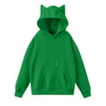 thumbnail image 4 of Stichou Womens Hoodies Cat Ear Sweatshirts Long Sleeve Casual Pullover Tops Cute Fall Fashion Clothes Green S, 4 of 5