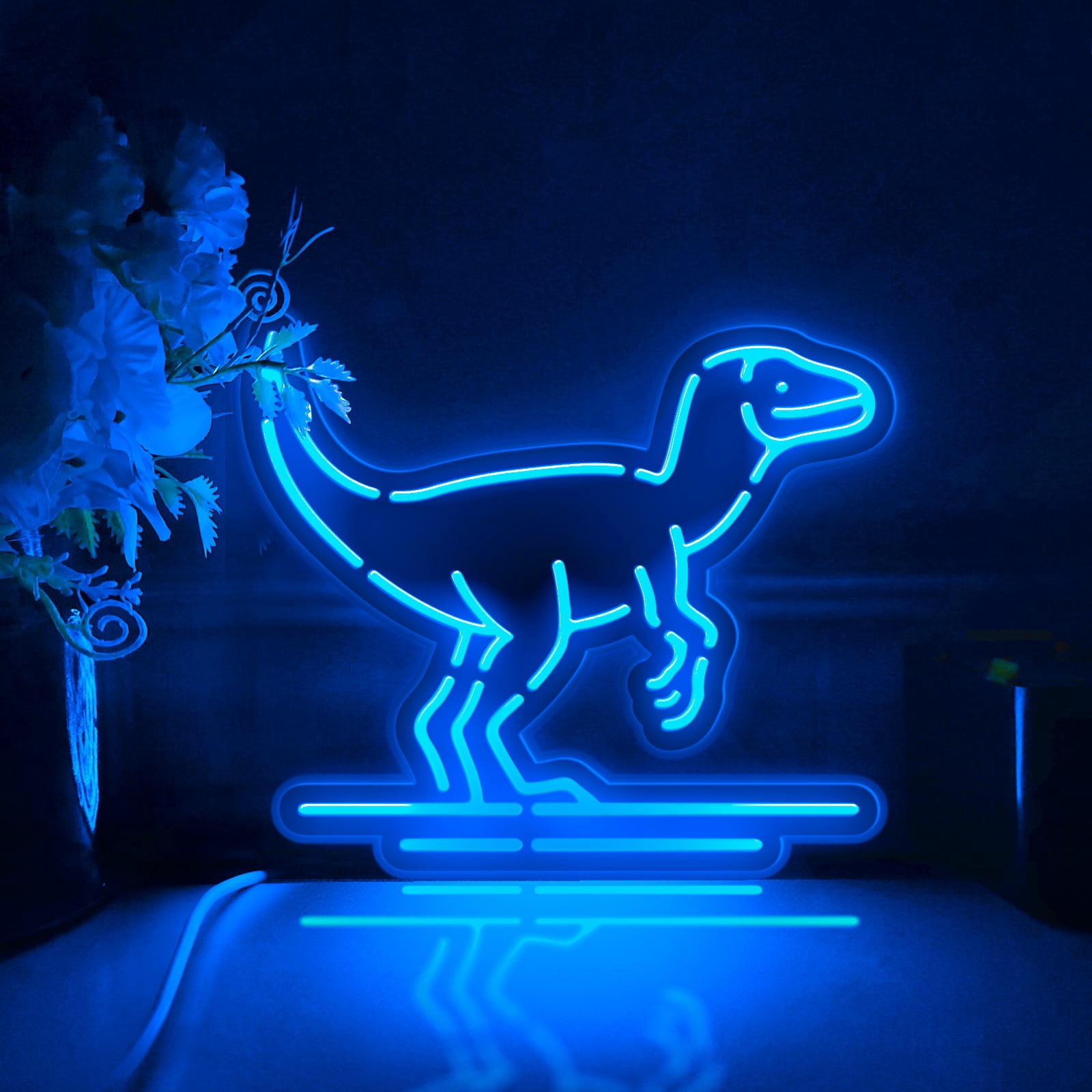 Dinosaur Led Light Box, Dimmable Neon-Like Light Signs USB Power for Wall Decor Bedroom Decoration, RGB Light (WxH) 8"x7"
