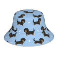 thumbnail image 3 of Daiia Dachshund Dog Pattern Bucket Hat - Trendy Cotton Sun Hat for Beach, Golf, Fishing - Fun Outdoor Vacation Boonie for Men and Women, 3 of 9
