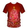 thumbnail image 1 of Nouveaux T-Shirts Graphiques Joyeux Noël pour Unisexe Tendance Mode Ambiance Festive Imprimé Col Rond Manches Courtes, 1 of 5