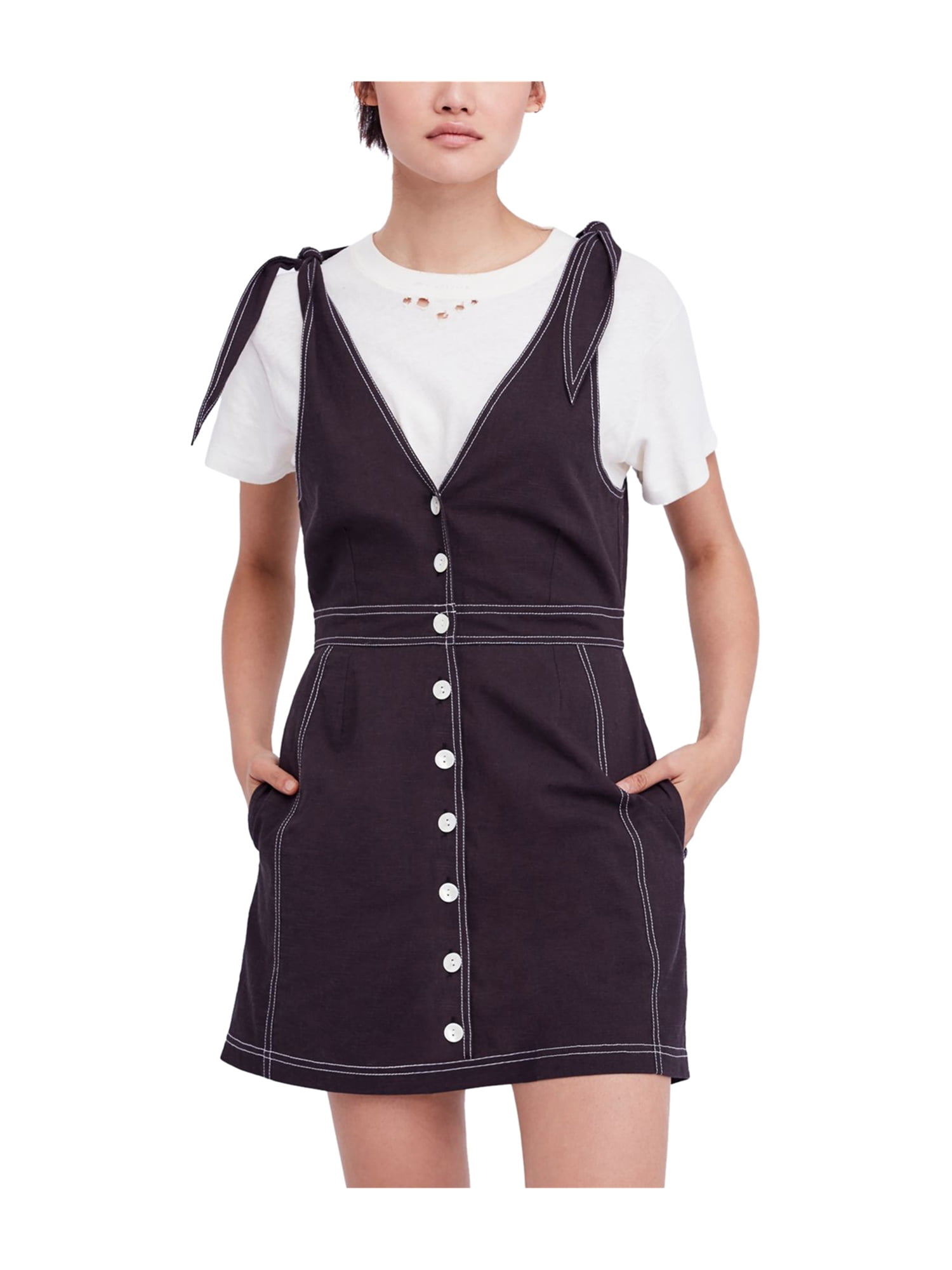 overall dress v neck