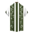 thumbnail image 6 of Nmnitkp Men's Short Sleeve Button Down Shirt, Bamboo Print Casual Collared Top, Lightweight Summer Vacation Relaxed Fit Shirt for Men Army Green,S, 6 of 6
