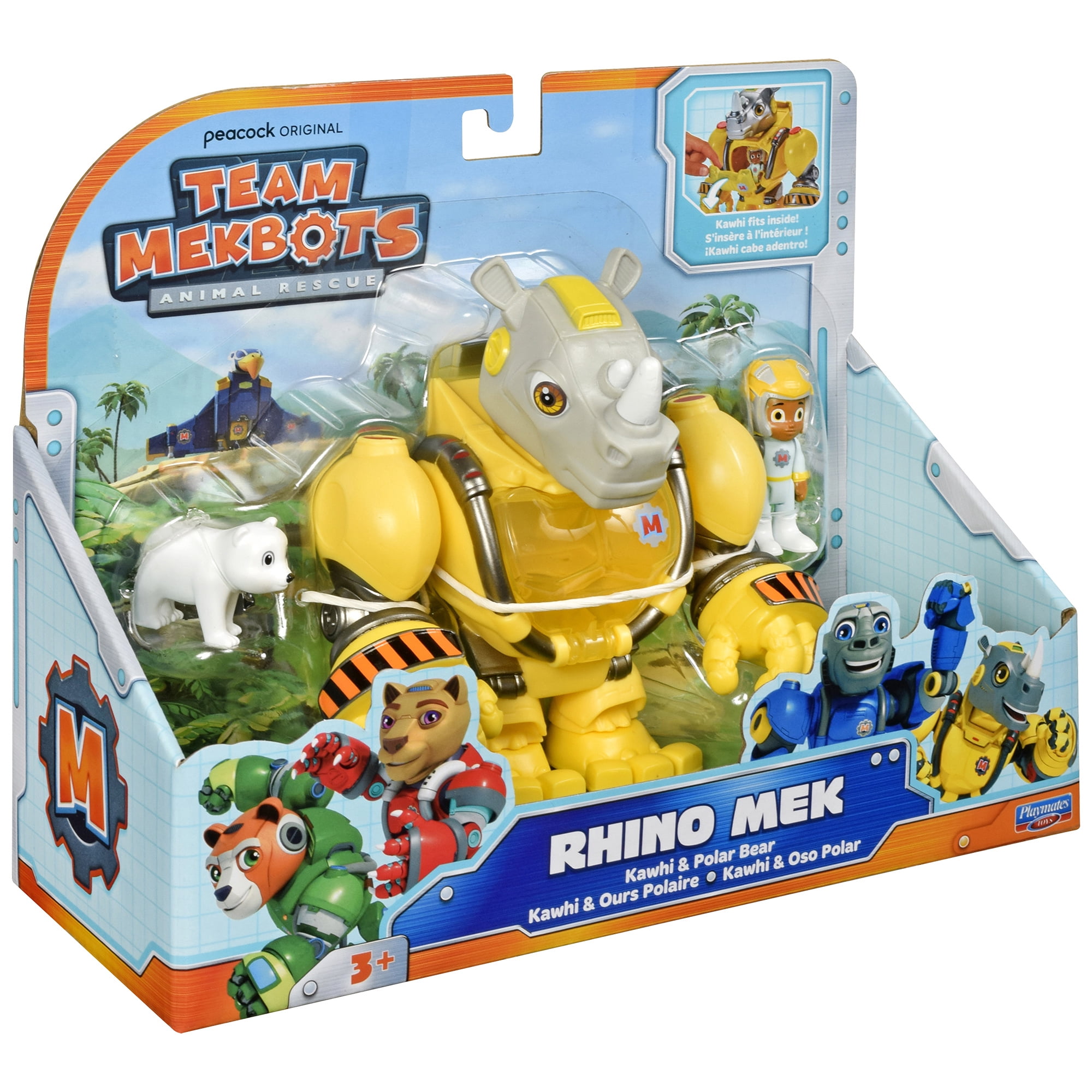Team Mekbots: Animal Rescue Rhino Mek with Kawhi by Playmates Toys