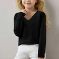 thumbnail image 4 of Generic Kid's Sweaters Lightweight Sweaters for Girls Cute V Neck Soft Knit Pullovers Teens Casual Loose Spring Long Sleeve Tops for Comfortable Clothing(12-13 Years,Black), 4 of 6