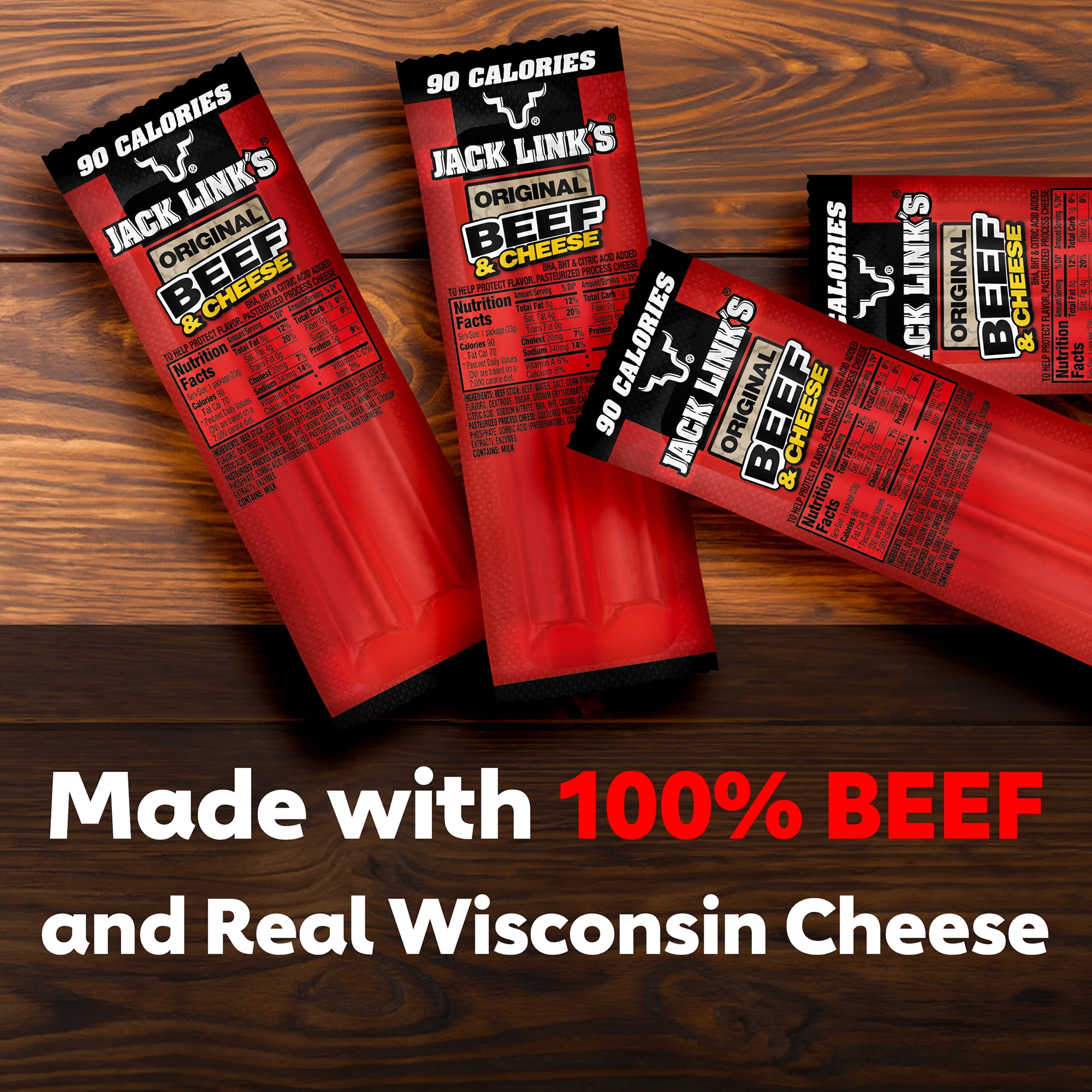 (5 pack) Jack Link's Original Beef & Cheese Sticks 9 Pack