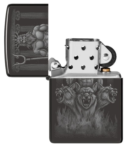 Zippo Lighter - Customized Engraved Message on Windproof Guardian Design 46264