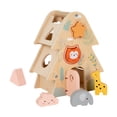 thumbnail image 1 of Clasificador de formas de madera, clasificación de formas de casa, juguete portátil de percepción de colores a juego de aprendizaje temprano para, 1 of 8