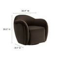 thumbnail image 3 of Swivel Armchair Chair, Brown, Velvet, Living Room Lounge Cafe Lobby Hospitality Restaurant, Modern Contemporary, HB37313, 3 of 9