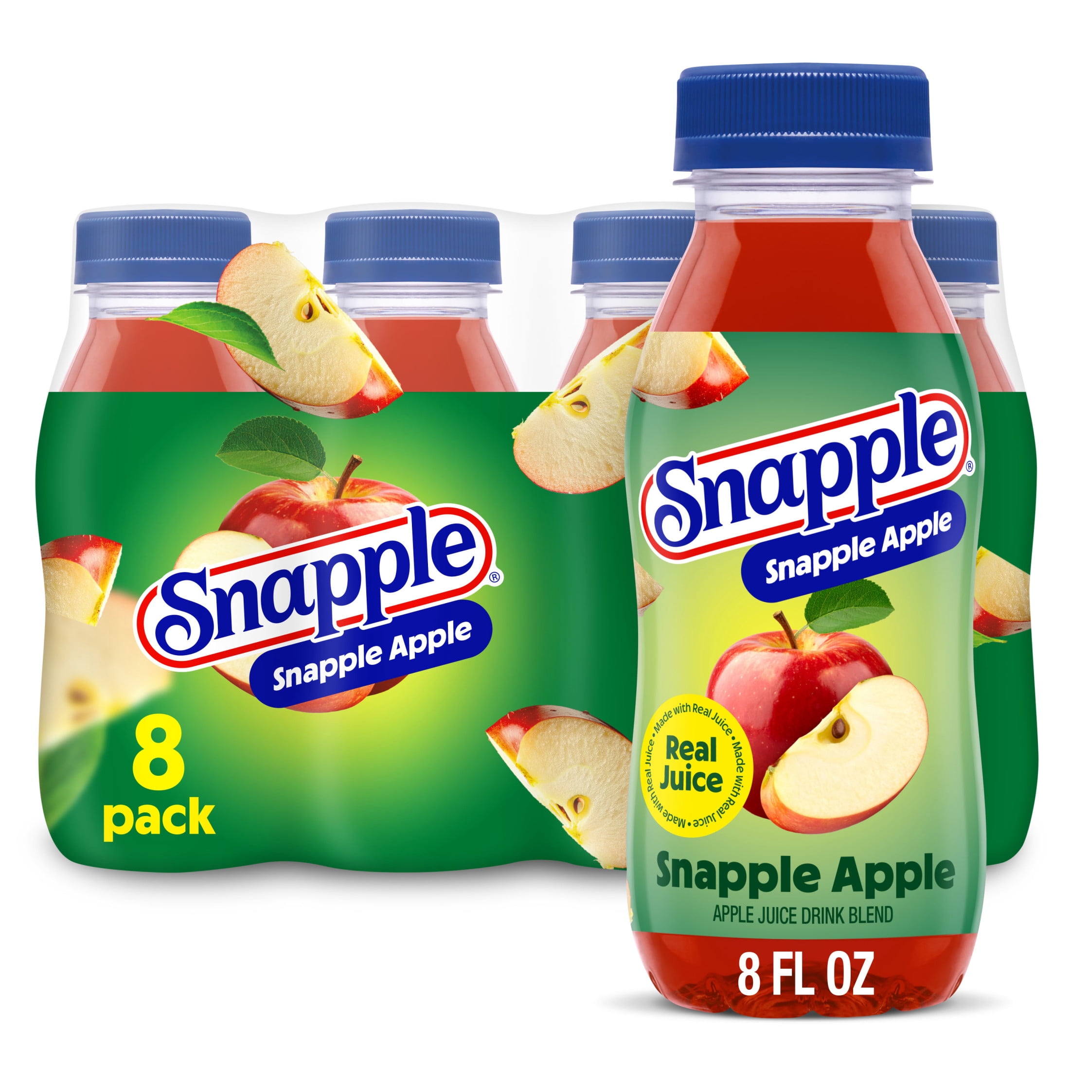 (3 pack) Snapple Apple Juice Drink, 8 fl oz, 8 Mini Bottles