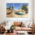 thumbnail image 2 of Elephant Stock Oasis In The Desert Wall Art - Horizontal Multi Panel Canvas - Living Room Wall Decor - Nature Multi Panel - Brown And Teal Decor - 65" x 42", 2 of 8