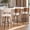 Beige, variant on Modern Swivel Bar Stools Set of 3, Counter Height Chairs with Backrest, 26" Faux Leather Upholstery, Bentwood Legs, Ideal for Kitchen Island or Home Bar