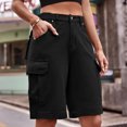 thumbnail image 5 of Y2k pantalones cortos de mezclilla para mujer, verde militar, Retro, verano, bolsillos grandes, pantalones vaqueros Cargo, pantalones cortos de moda urbana para ciclismo, 5 of 5