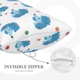 thumbnail image 2 of Plush Throw Pillow Covers, Blue Cute Poodle Dog Flower Pillow Cases with Invisible Zipper, Breathable Microfiber Pillow Cases Standard Size for Sleeping Bedroom Sofa Living Room 16x24, 2 of 5