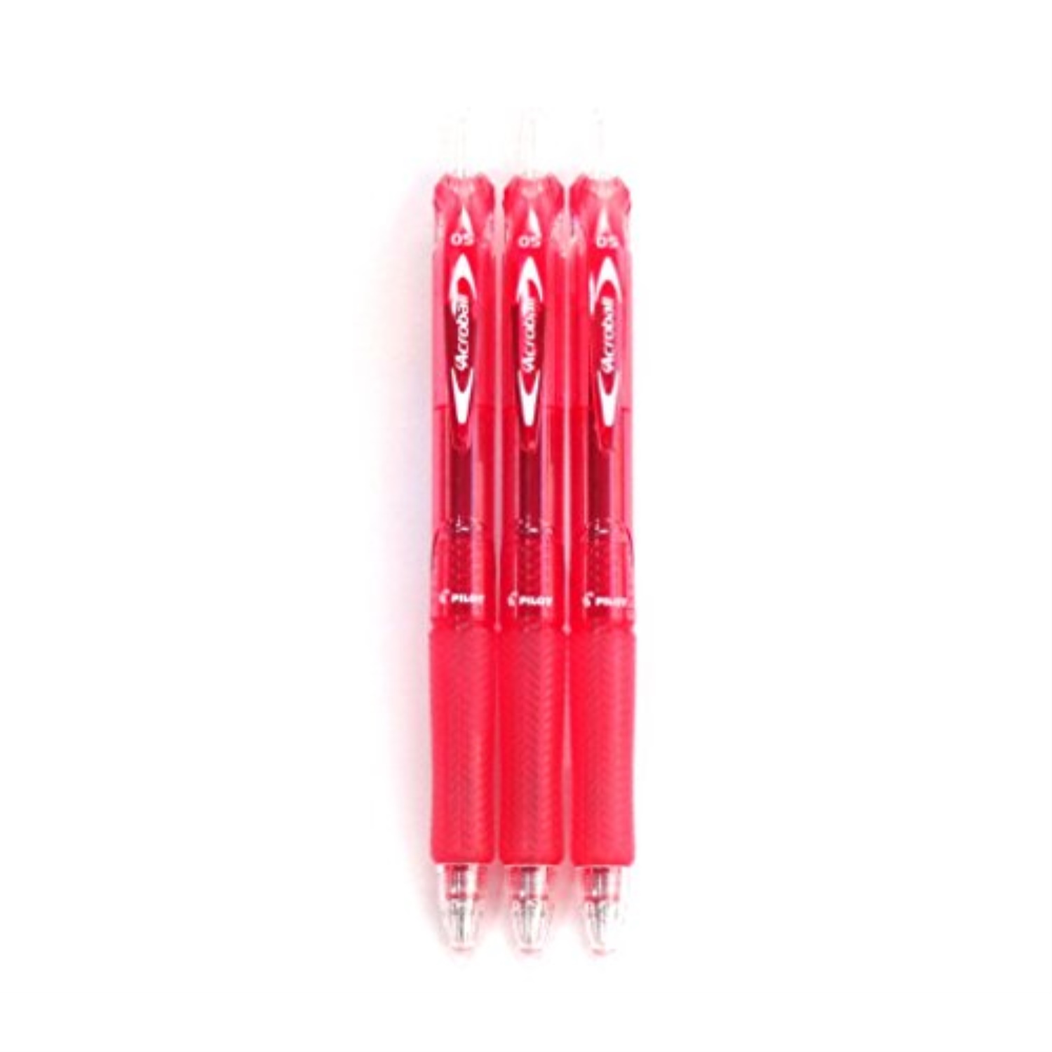 pilot acroball knock ballpoint pen, 0.5mm, red(bab15efrr), 3 pens per
