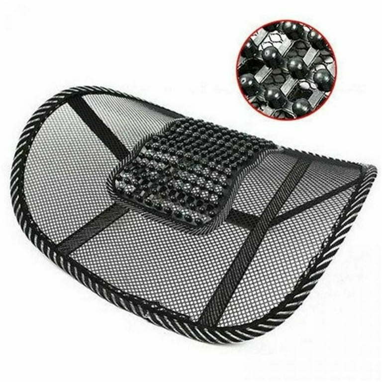 1pc Black Car Lumbar Pillow For Car Seat, Breathable Waist Support Cushion