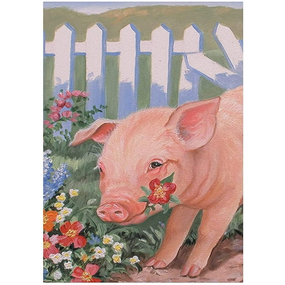 NAIMOER Diamond Painting Kits for Adults Kids, Pig Diamond Painting Kits 5D Farm Diamond Art Kits Flower Full Drill Crystal Rhinestone Embroidery Pictures Arts Craft for Home Decor (12x16 inch)