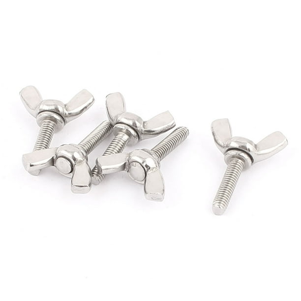 Uxcell M4x16mm 304 Stainless Steel Wing Head Screw Bolts Fastener (5