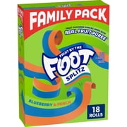 Fruit by the Foot Splitz Fruit Flavored Snacks, Blueberry and Peach, 18 Rolls, 13.5 oz