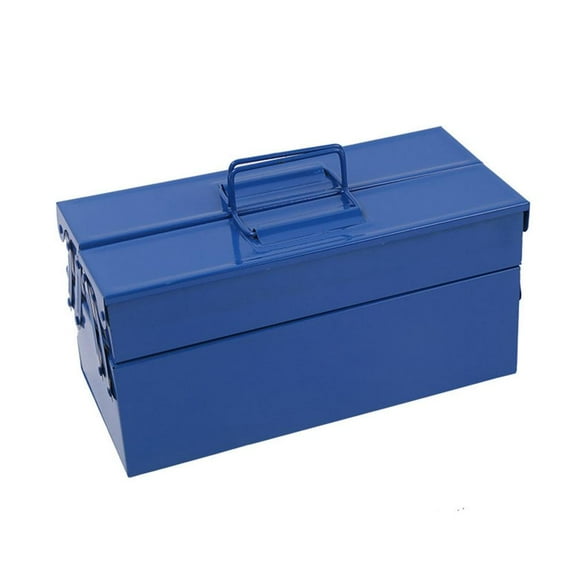 Metal Toolbox Portable 2-layer Cantilever Steel Tool Box Tool Storage Organizer; E4V2