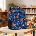 thumbnail image 2 of Jeiento Dinosaur 13.5 Inch Kids Backpack for Toddler Preschool, Football Lightweight School Bag for Boys 2-5, Blue Bookbag with Adjustable Shoulder Straps, 2 of 7
