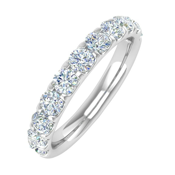 1 Carat Diamond Wedding Band Ring in 14K White Gold (Ring Size 6.75) (SI1-SI2 Clarity)