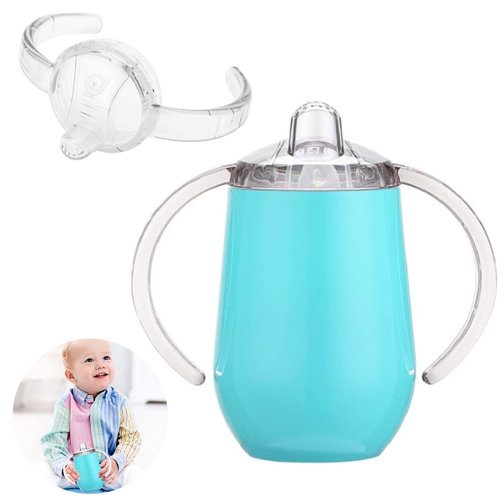 Stainless Steel Sippy Cup, Multi-color Vacuum Insulated Egg Shaped Milk Mug  With Double Handles, Creative Portable Baby Sippy Bottle For Newborn Gift -  Temu