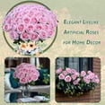 thumbnail image 4 of Rosas rosas artificiales, 30 unidades, flores sintéticas de seda Jefuzh, 4 of 7