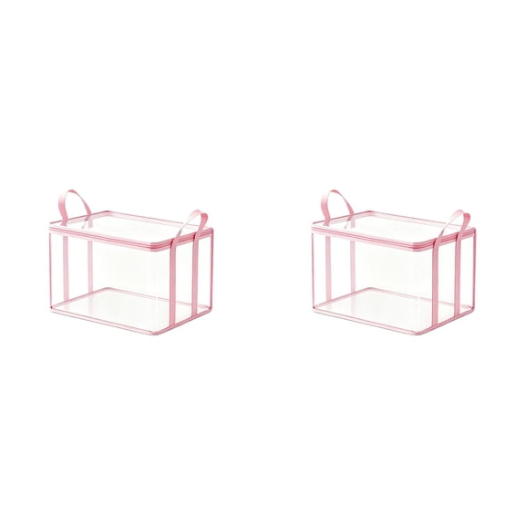 2Pcs Clear Storage Bin with Hinged Lid, Large Heavy-Duty Thick Storage Box for Clothes and Organizing, High Capacity Durable Container for Home, Travel, Attic, and Moving