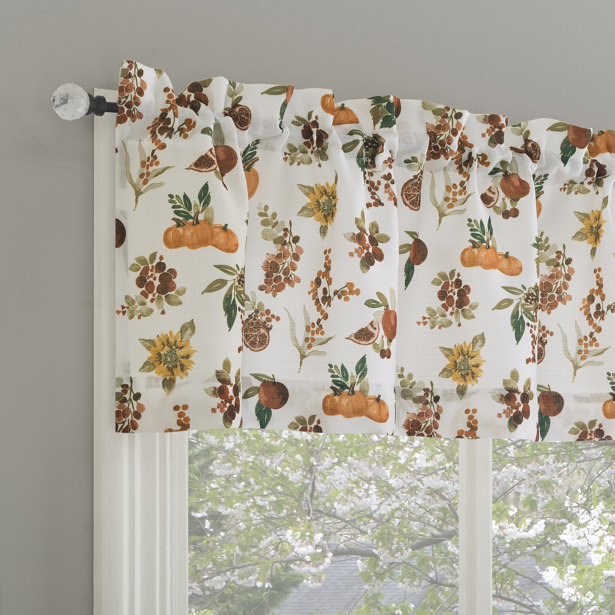 No. 918 Meadowlark Semi-Sheer Rod Pocket Kitchen Curtain Valance, 54"x14"