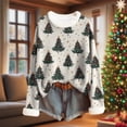 thumbnail image 2 of Lopecy-Sta Women's Christmas Snowflake Print Sweater, Long Sleeve Fuzzy Knitted Cotton Top, Casual Crew Neck Pullover for Fall Winter Holiday Beige 3XL, 2 of 4