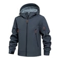 thumbnail image 5 of Tqyyweavej Men's Softshell Jacket Waterproof Windproof Fleece Lined Windbreaker Insulated Solid Color Hooded Rain Coat with Multi Zip Pockets, 5 of 10
