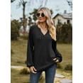 thumbnail image 4 of Cuteduck Women's Long Sleeve Pullover Tops for V Neck Casual T-shirts Loose Tunic Blouse, 4 of 5