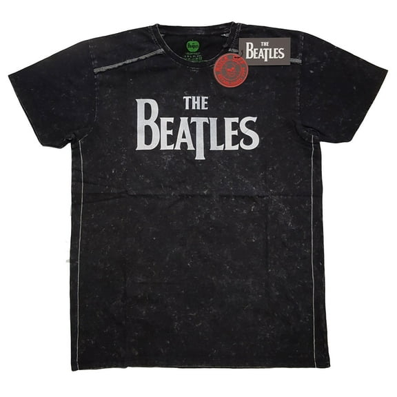 The Beatles Unisex T-Shirt Drop T Logo (Wash Collection) (Small)