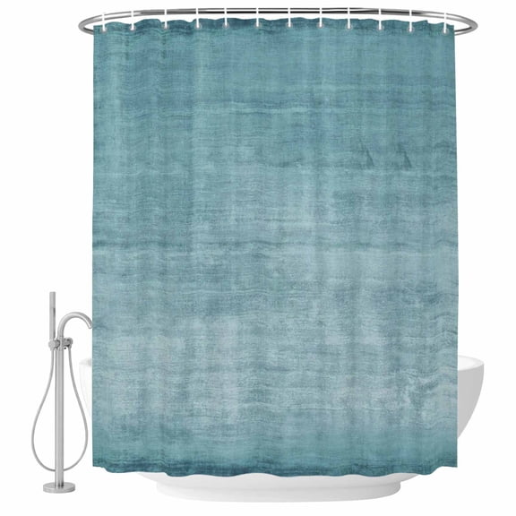 Vintage Canvas Grain Fabric Shower Curtain Modern Retro Deep Teal Surface Washable Shower Curtains for Bathroom, Waterproof Bath Curtain with Hooks Home Decor 36x72in
