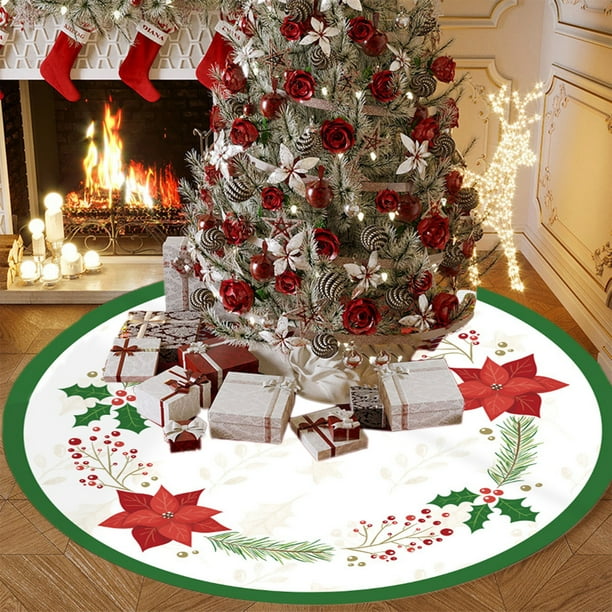 Christmas Tree Skirt Round Merry Xmas Decor Rugs For Living Room Bedroom Non Slide Floor Carpet Runner Mats Christmas Tree Skirt Mat