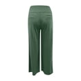 thumbnail image 5 of Women's Wide Leg Yoga Trousers with Pockets, High Waisted Elastic Waistband Sport Casual Work Pants, Breathable Comfortable Lounge Wear for Office, Gym and Daily Activities Green M, 5 of 5