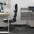 thumbnail image 5 of OffiClever Racing Style Office High Back Desk Executive PU Leather Rolling Task Swivel Computer with Lumbar Support Headrest, White, 5 of 5