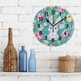 thumbnail image 3 of Yayeee 10" Wall Clock Battery Operated Quartz Round Silent Non-Ticking Home Decor, Cartoon Easter Bunny, 3 of 6