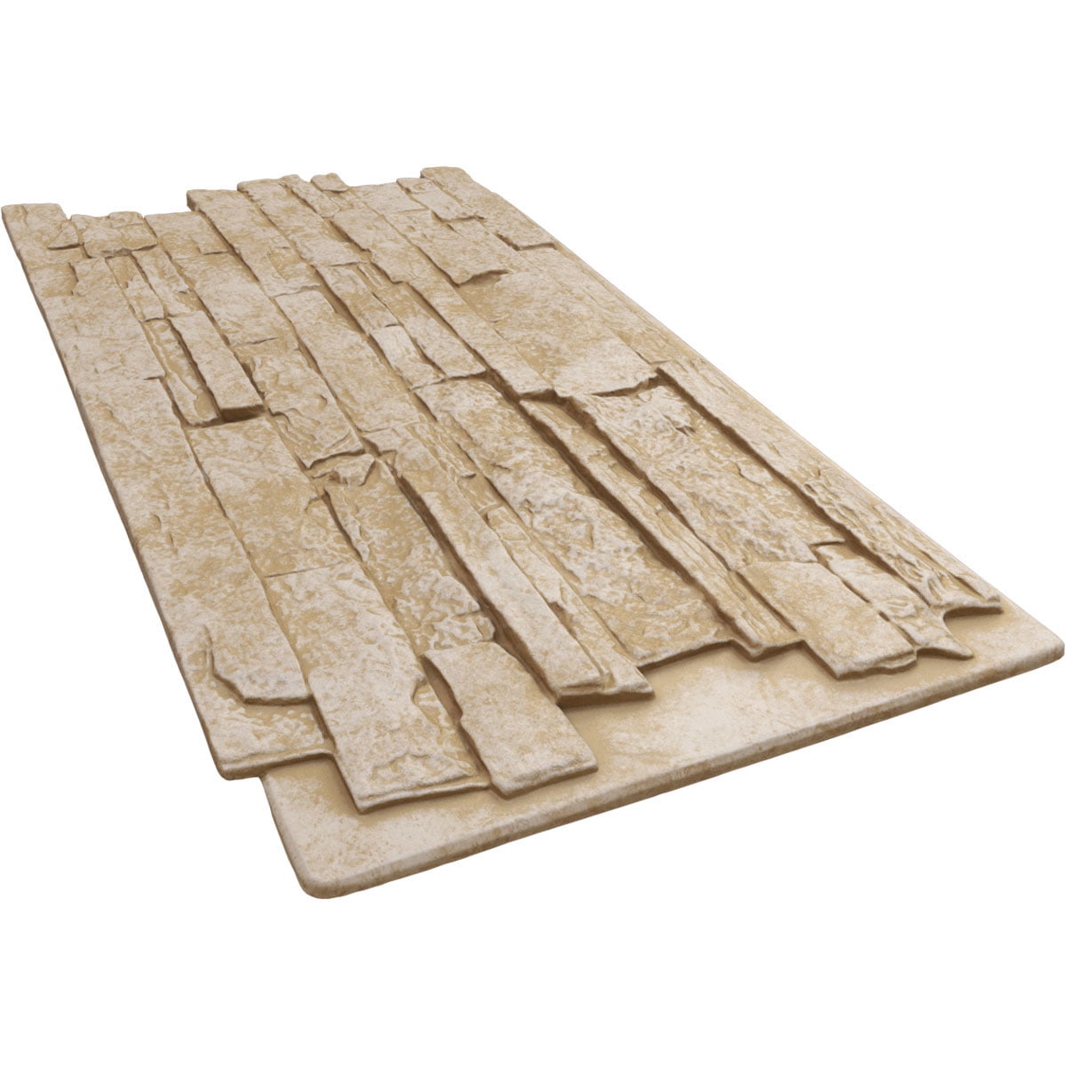 Ekena Millwork 49"W x 25.50"H x 1.25"D Acadia Ledge Stacked Stone, StoneWall Faux Stone Siding Panel, Sandstone