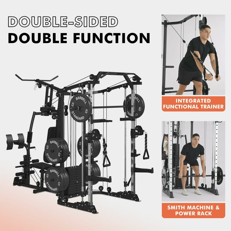 Mikolo Smith Machine Power Cage, Multi-Function Home Gym