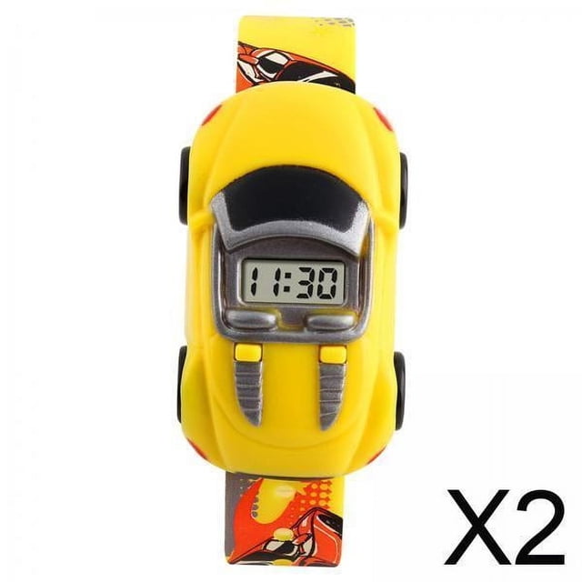 Reloj digital para niños,Coche de dibujos animados Reloj para niños Juguete Niños Bebés,Relojes de moda Reloj innovador con forma de automóvil,Reloj digital electrónico para niños