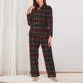 thumbnail image 2 of Fotbe Tartan Plaid Conjunto de Pijama de Manga Larga para Mujer con Estampado, Ropa de Dormir de 2 Piezas, Conjunto de Casa Suave y Cómodo con Bolsillos-Medium, 2 of 7