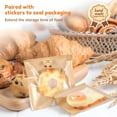 thumbnail image 6 of CCOCC 100 Pcs Paper Bakery Bag with 100 Stickers Heat Sealable Cookies Bag Donut Bag with Clear Front Window Food Grade Biscuit Bag 20x18cm Pastry Paper Bag for Treat Snack Cookie Waffle Cake, 6 of 7