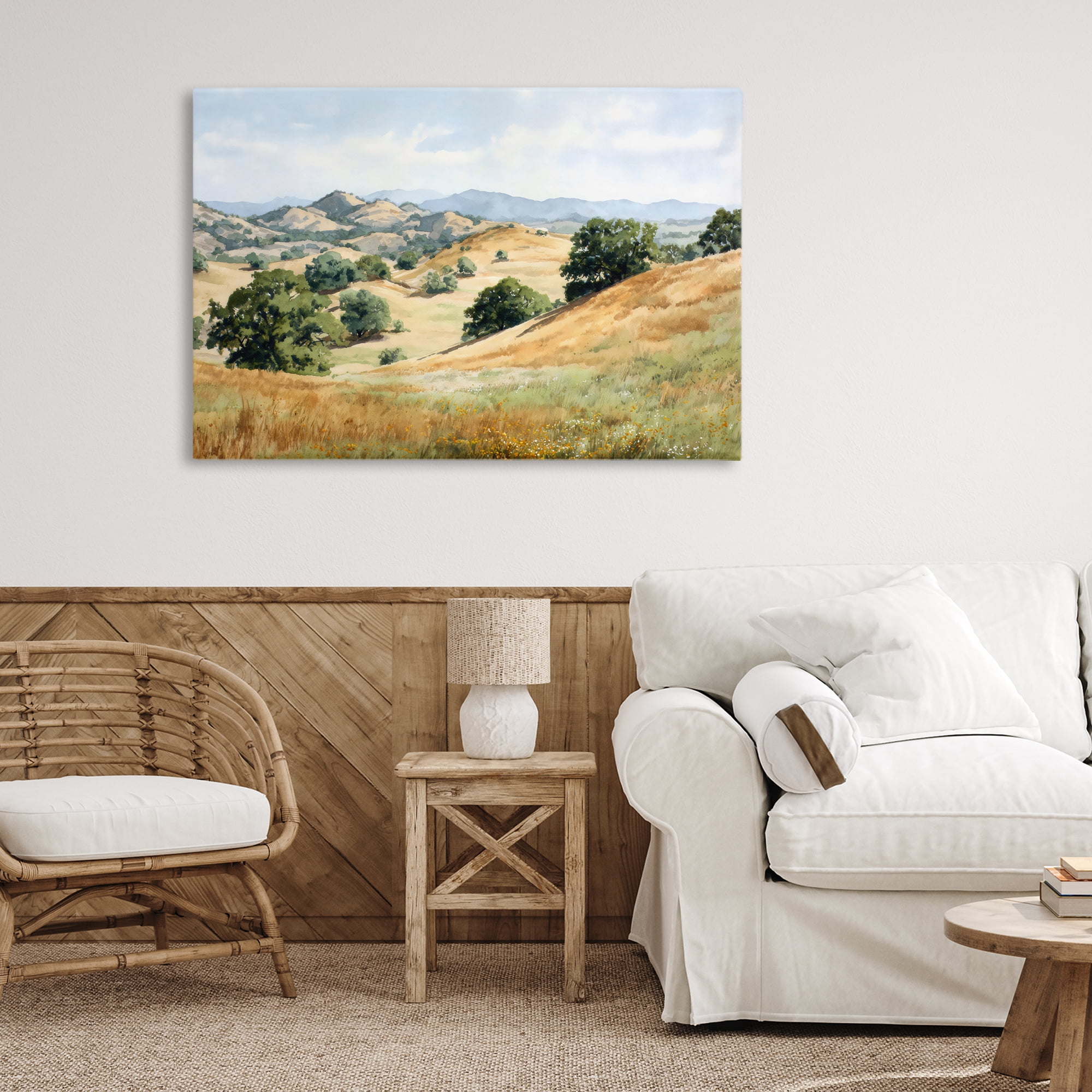 Stupell Industries Idyllic Mountains and Trees Canvas Wall Art, design by Petal Prints Design