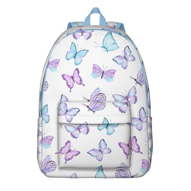 Cute Butterfly Lovers Pattern School Backpack – Durable Oxford Material Travel Backpack with Large Capacity and Anti-theft Features for Students, Teens, and Outdoor Enthusiasts
