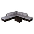 thumbnail image 4 of Living Source International LSI 8 Piece Sectional Seating Group With Cushions Brown, 4 of 5
