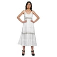 thumbnail image 1 of Moomaya Robe Longue Maxi Unie Sans Manches à Bretelles Spaghetti avec Garniture en Dentelle, 1 of 6