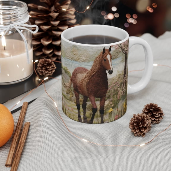 Gulf Coast Online Cute Horse Mug for Mom 11oz Ceramic Coffee Tea Cup Gift