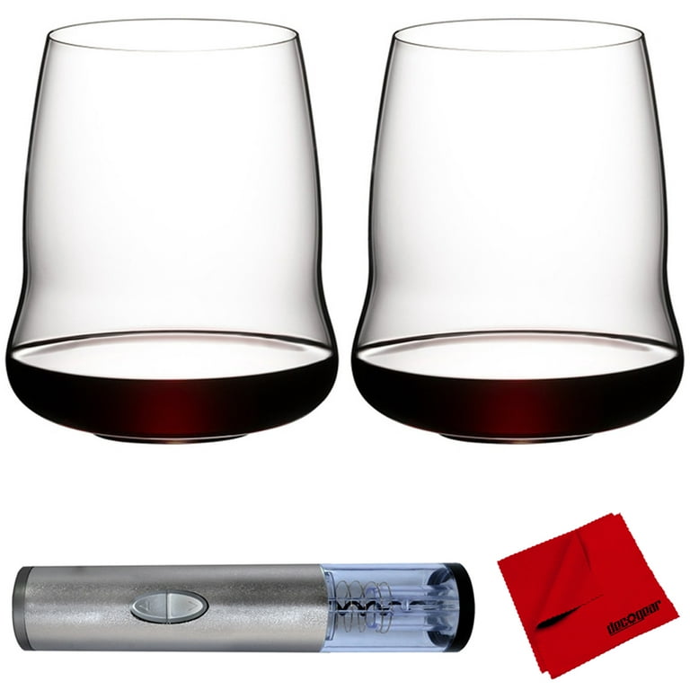Riedel 6789/0 Winewings SL Stemless Cabernet Sauvignon Glasses, Set of 2  Bundle with Hashub Goods Electric Wine Bottle Opener with Foil Cutter in  Matte Gray and Deco Gear Microfiber Cleaning Cloth 
