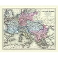 thumbnail image 2 of Mitchell 31x26 White Modern Wood Framed Museum Art Print Titled - Central Europe - Mitchell 1877, 2 of 4